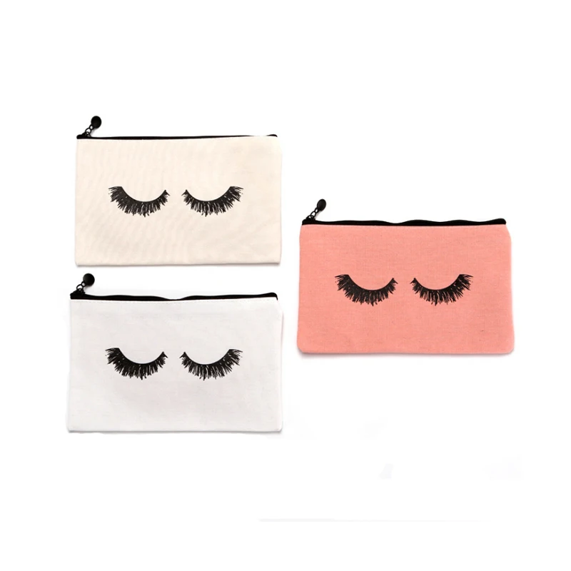 Лидер продаж, простая фетровая сумка для карандашей и ресниц, холщовая косметичка с принтом