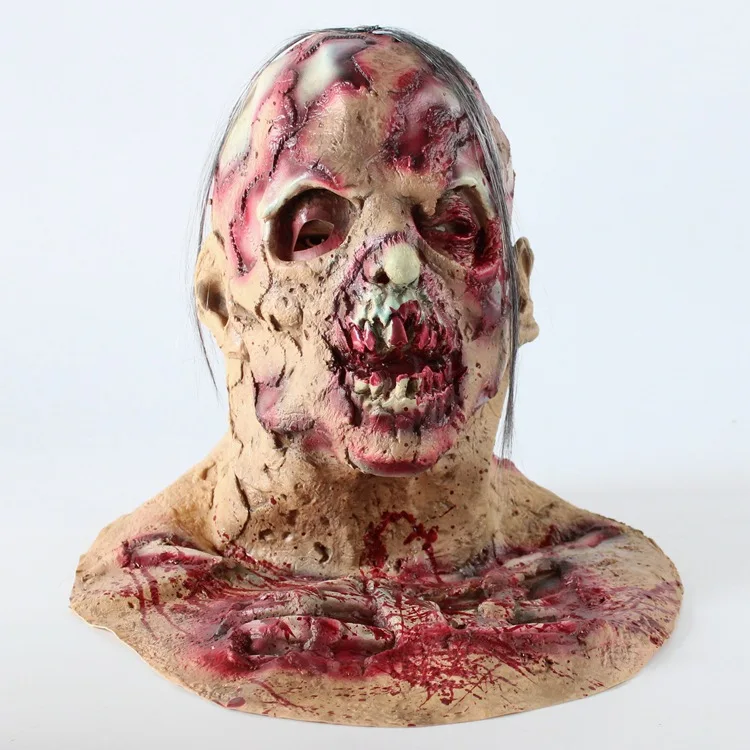 Wholesale Halloween Cosplay Props New Bloody Scary Zombie Ghost Mask Design Latex Mask For Party