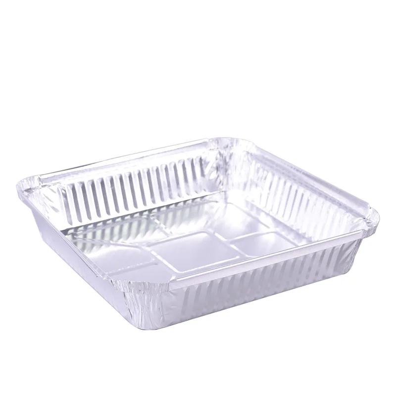 Квадратный алюминиевый контейнер с крышкой для упаковки продуктов