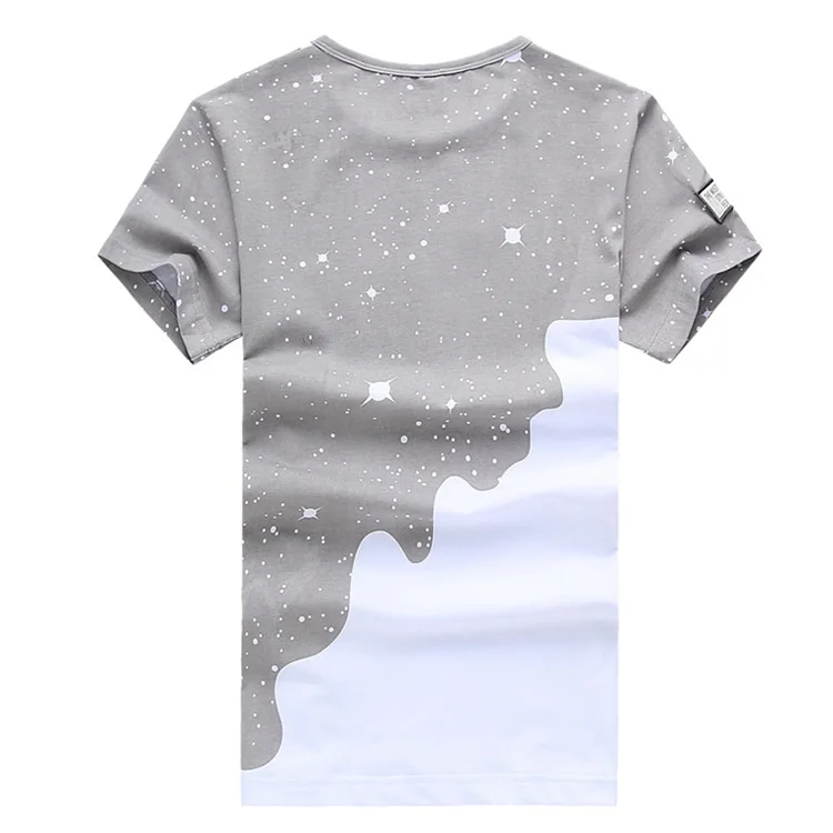 OEM Customized Tees Mens Milk Star Printing Short Sleeve T-Shirt