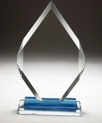 Personalized Jade Clear Crystal Glass Trophy Award Facetted Ice Peak for engrave