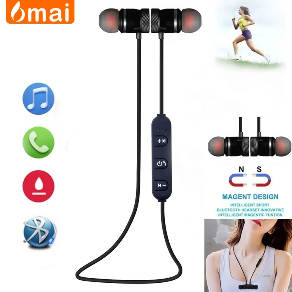 Магнитные и беспроволочные наушники с шумоподавлением Беспроводной Bluetooth HD Музыка Стерео Наушники