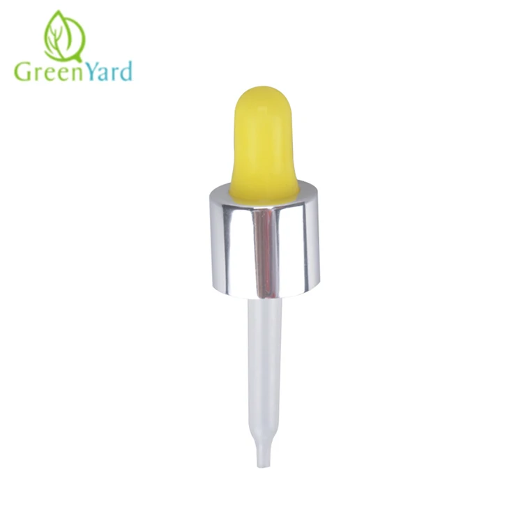 wholesale essential oil packaging glass pipette silicone rubber bulb aluminum hole cap dropper