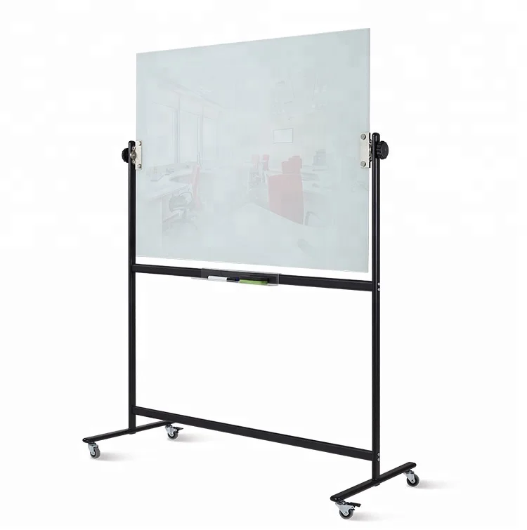 
2021 Double Side Use Magnetic Glass Whiteboard with Holder Stander 