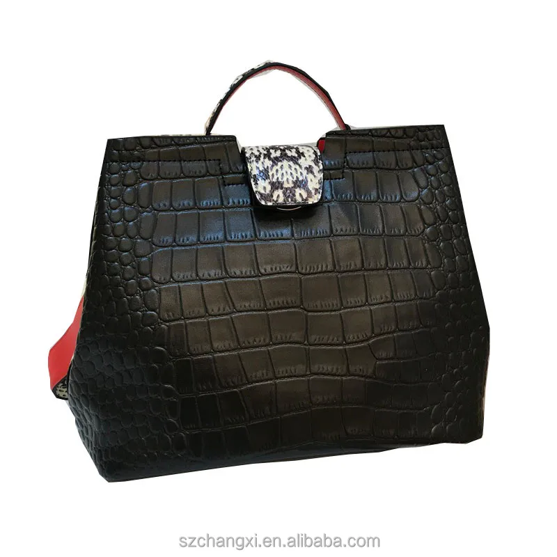 Newest Women Gender and Leather Material Crocodile Pattern Genuine Leather Ladies Handbags Shoulder Bag