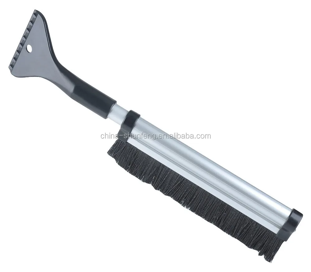 
snow telescoping snow broom with ice scraper 
