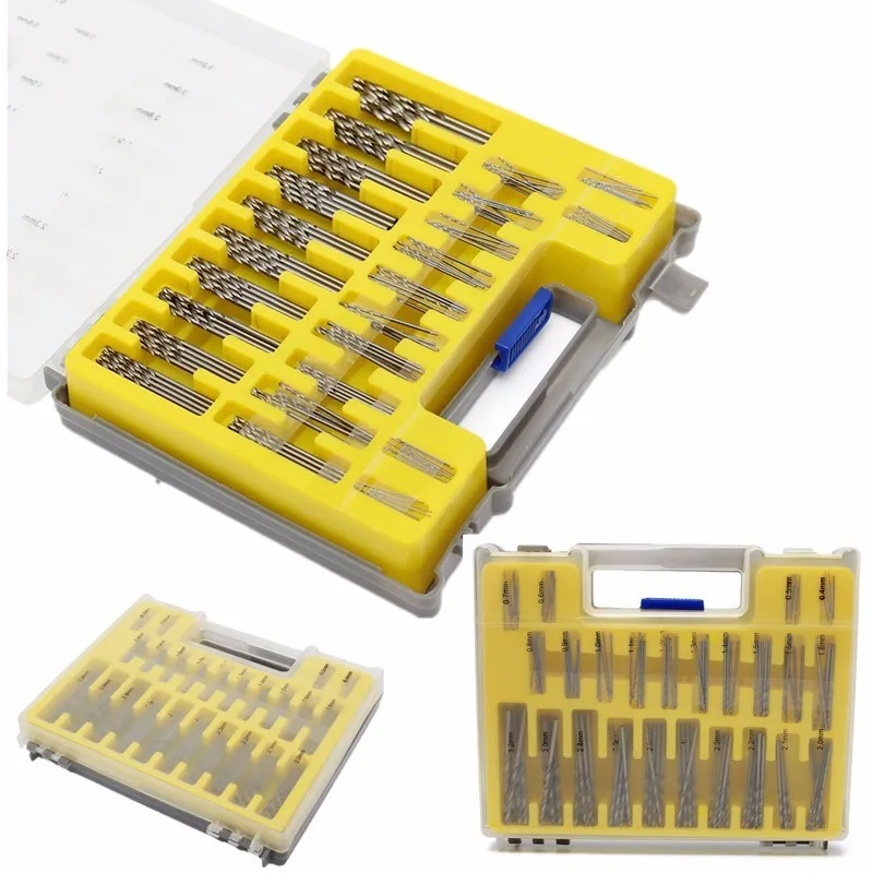 150Pcs Mini Micro Power High Speed Steel Drill Bit Twist Kits Set 0.4-3.2mm Accessories Wood Drilling VEM41