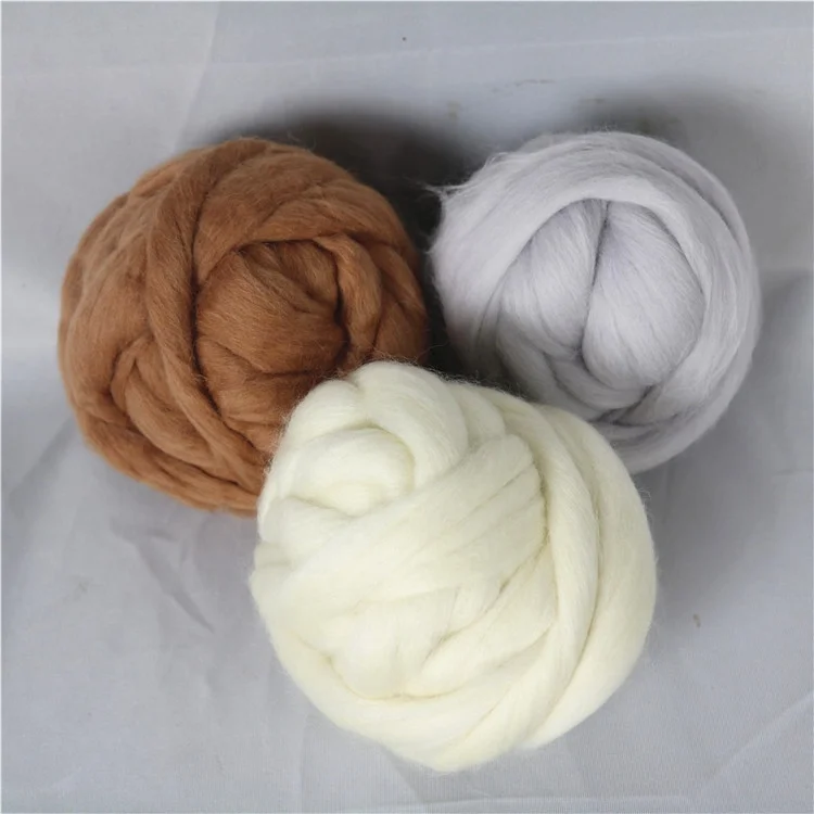 
Merino wool yarn super chunky for hand knitting wool roving giant yarn 