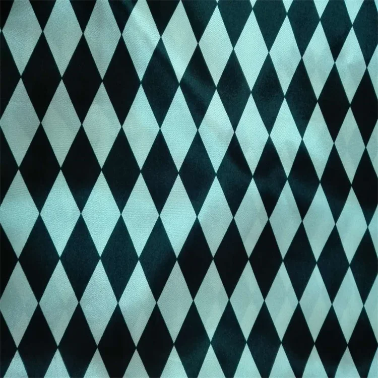 50D*75D poly diamond-type lattice printed satin fabric