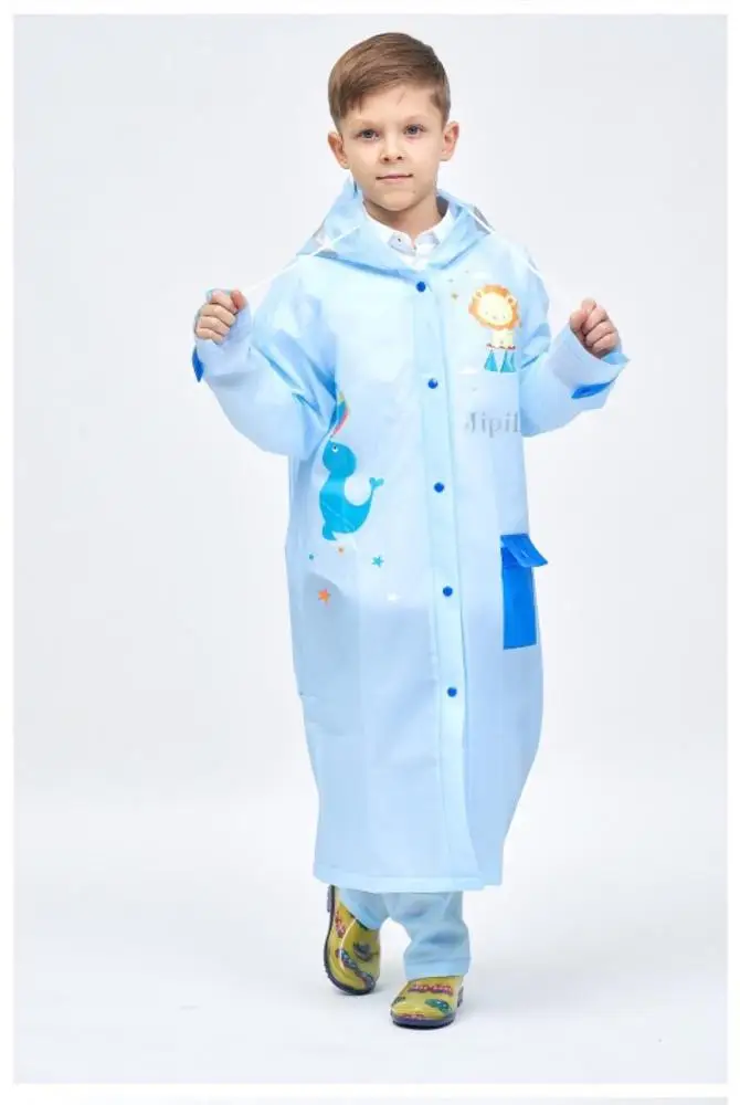 Hot sale children rain coat for boys and girls lion pattern cute school kid raincoat cheap child rain coat with hood for student