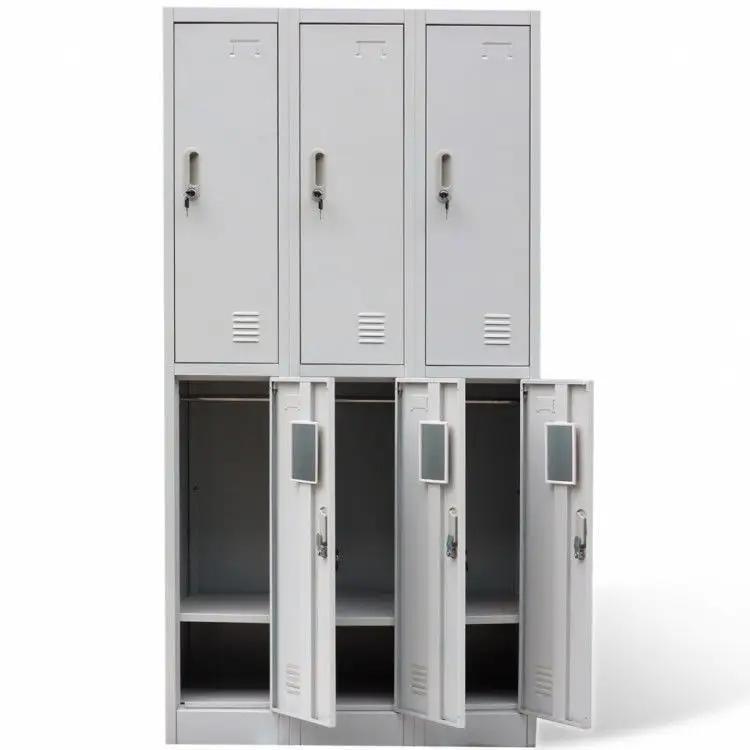 Factory Price Steel Storage Locker for Changing Room School Gym 6 Door Worker Staff Metal Locker Cabinet