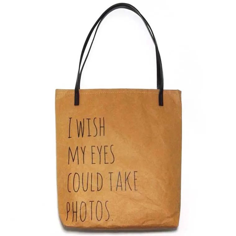 Recyclable,washable paper Shopping bag kraft Paper tote bag,Tyvek Material paper carrier bag