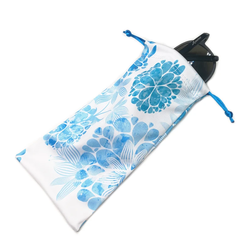 Сумка для очков на шнурке из микрофибры с принтом логотипа на заказ