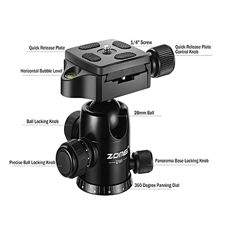 Q555  Professional Aluminum Portable Tripod For SLR Digital Camera