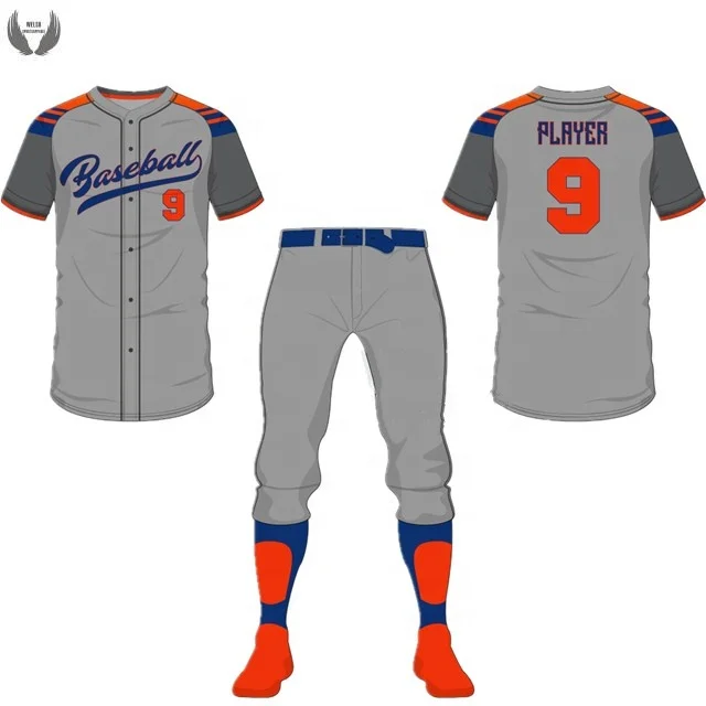
Polyester custom design team player baseball uniform sets 