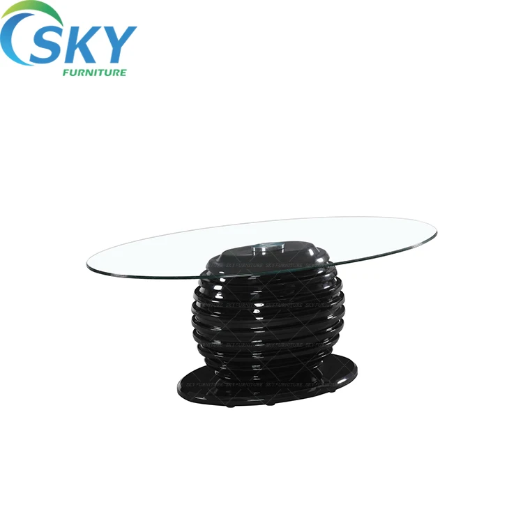 CN oval glass coffee table aquarium, turkish furniture coffee table diamond