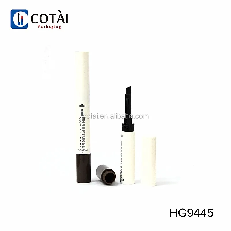 Airtight Silm Empty plastic custom cosmetic packaging eyebrow gel pen tube with brush