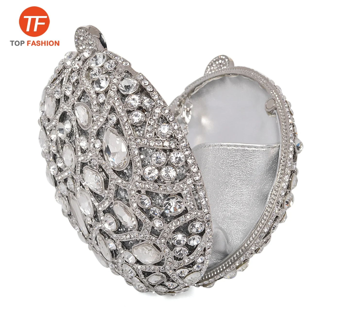Elegant Crystal Rhinestone Clutch Handmade Small Round Evening Bag for Formal Party Wholesales from China Factory