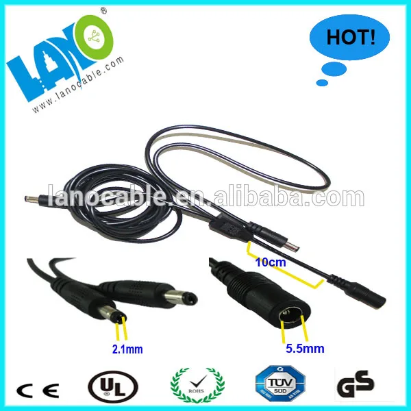 Waterproof DC 12V Cable 5.5*2.5mm Plug Cable for Laptop Computers Chinese Manufacturer