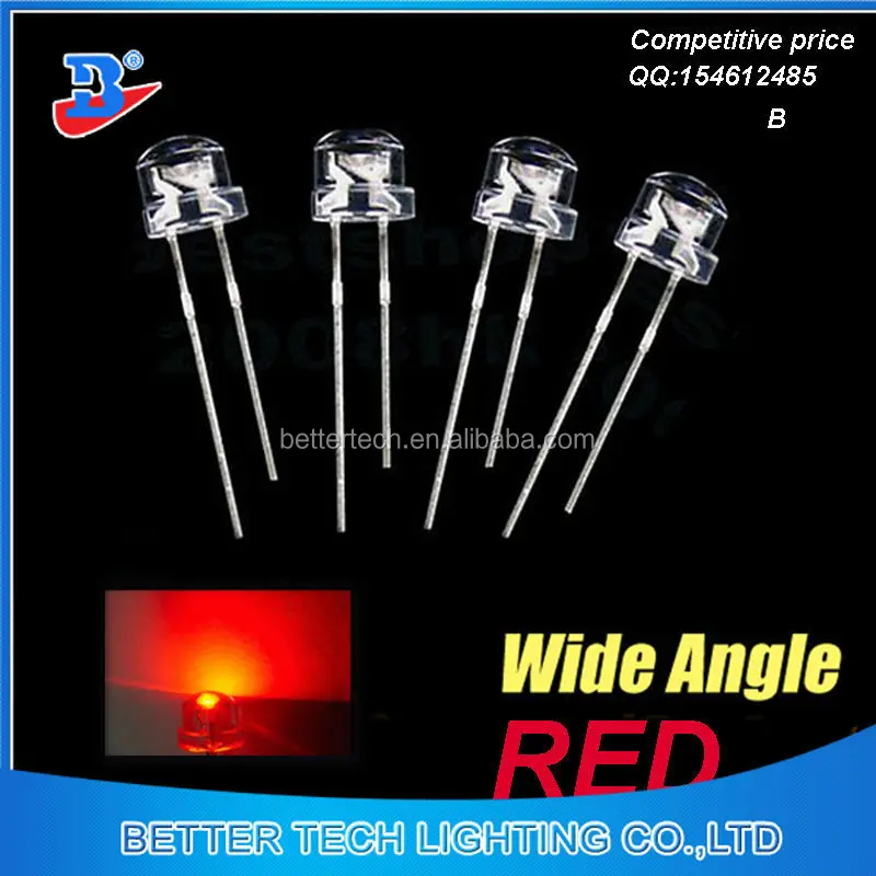 
1000 pcs 5mm Straw hat red LED Wide Angle Light lamp Free Shipping New 