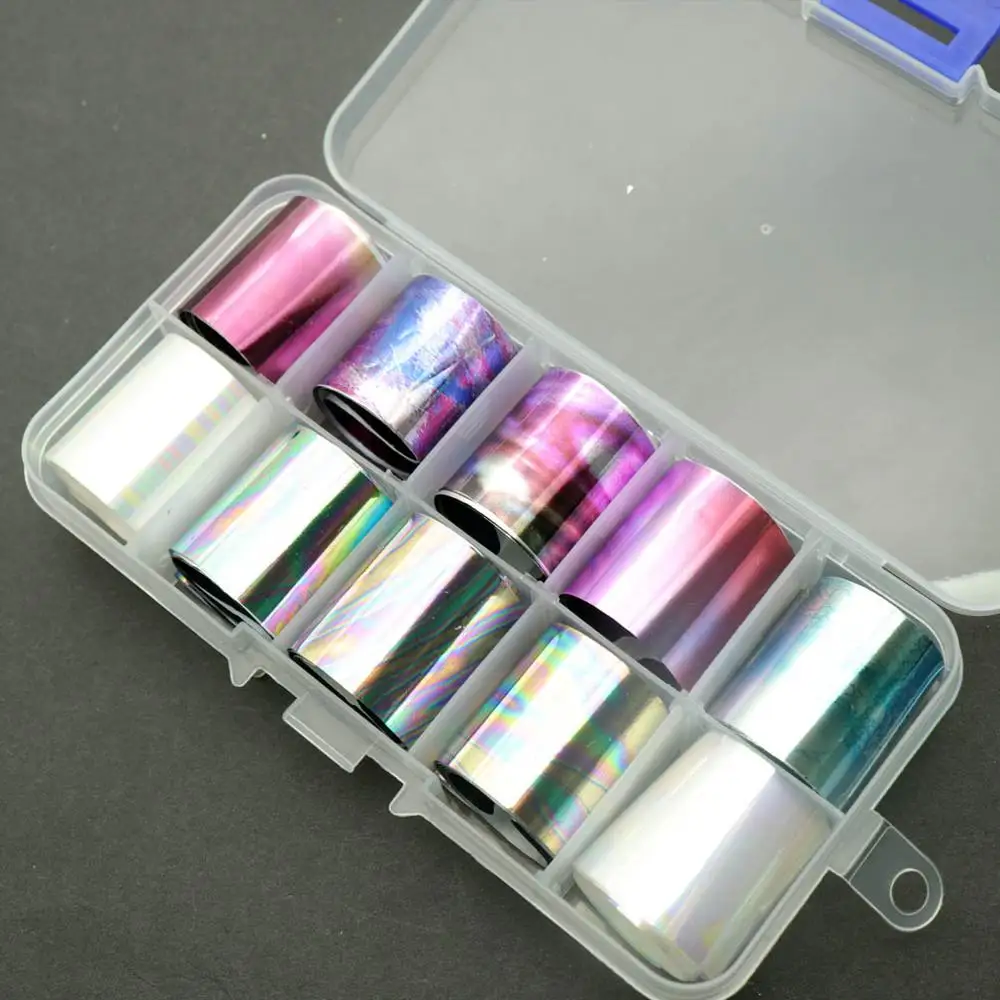 2019 new trender 10 rolls Designs Newest  Beautiful  Nail Art Sticker Nail Foils for DIY