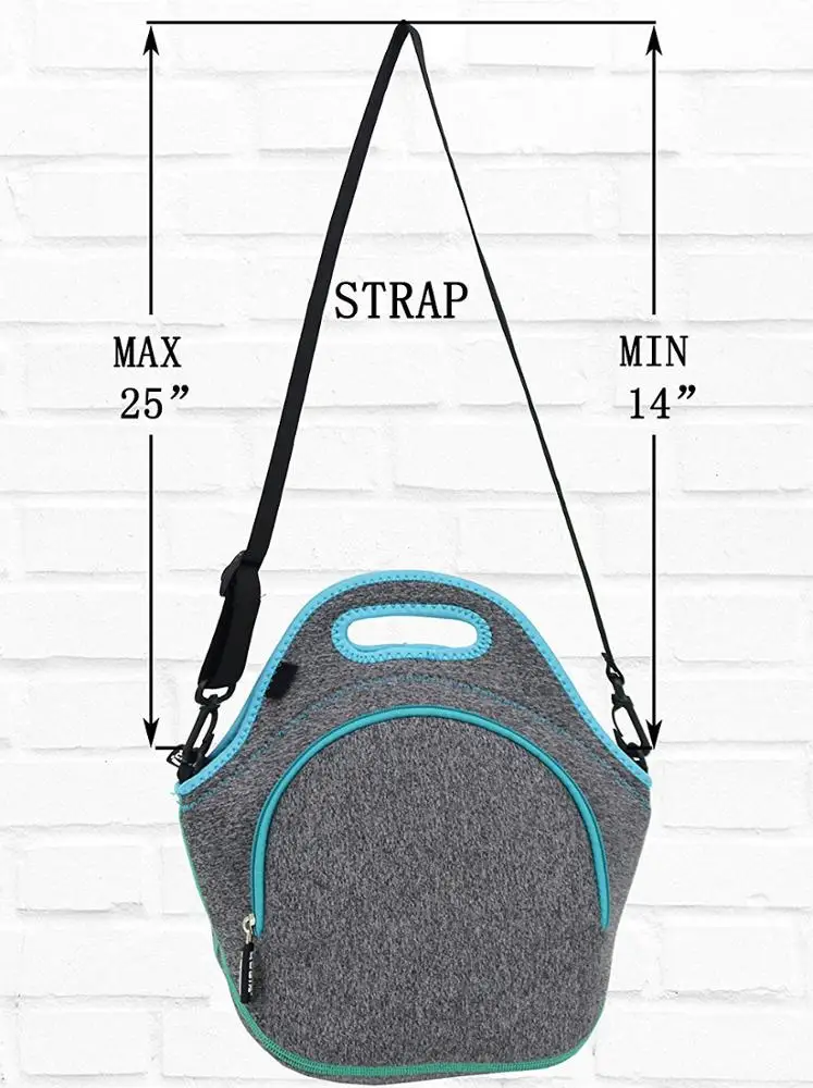 
New Model Neoprene Lunch Bag Customized Insulated Lunch Cooler Bag with Front Pocket 