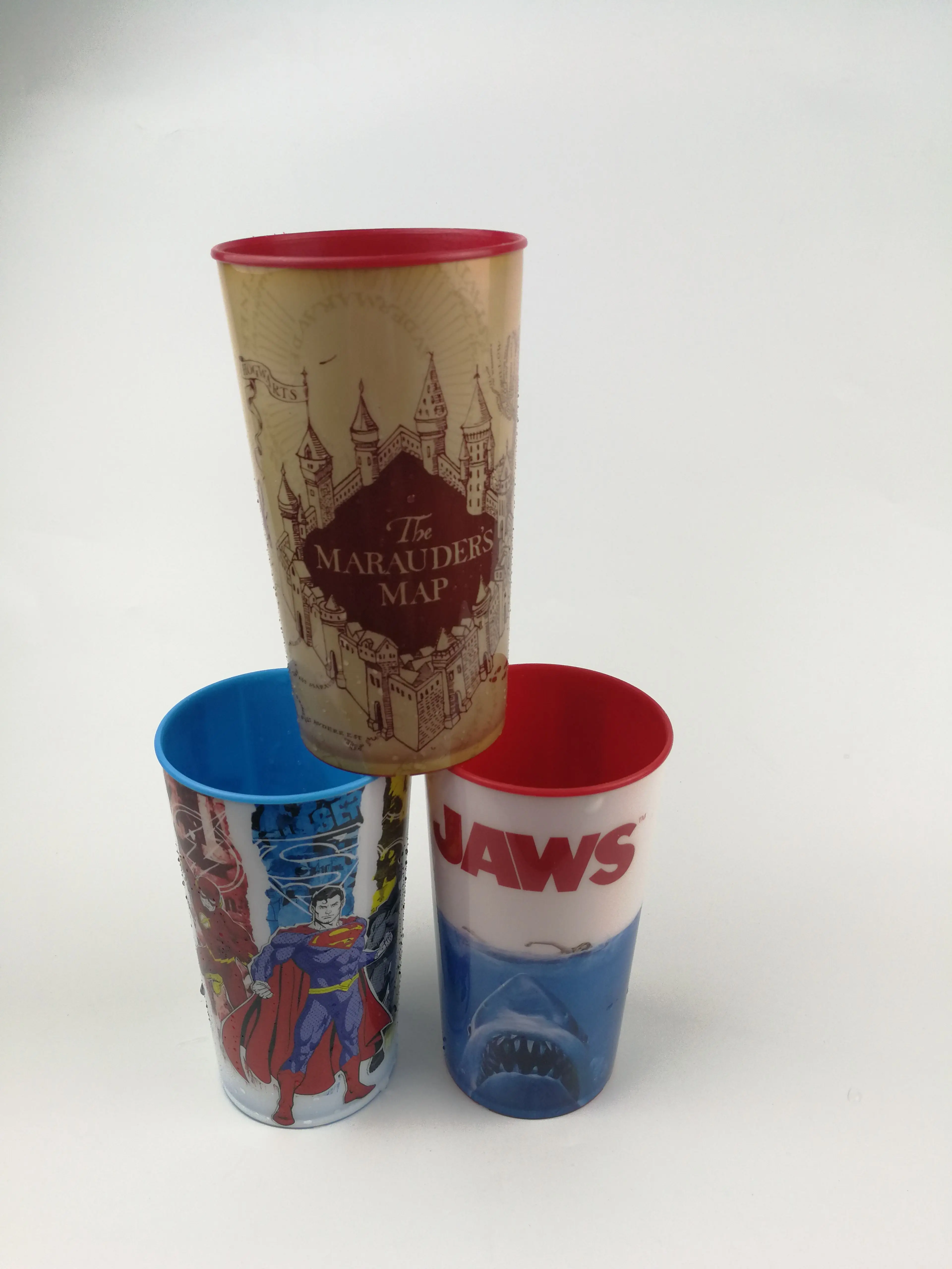 Reusable high quality Advertising Logo custom plastic cup with lid ,plastic drinking cup