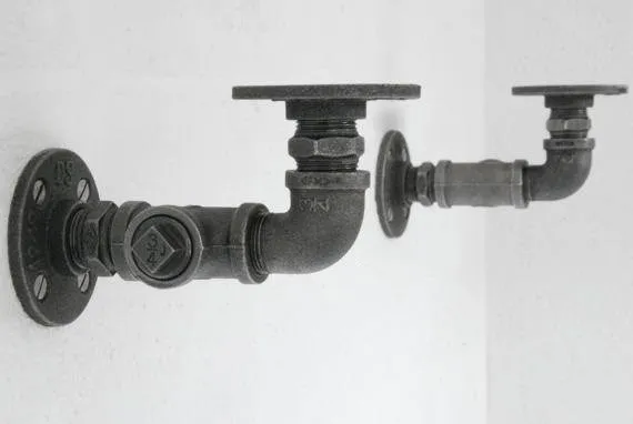 Retail POS Point of Sale urban industrial vintage retro style Pipe Pipework shelf shelving brackets (pair)