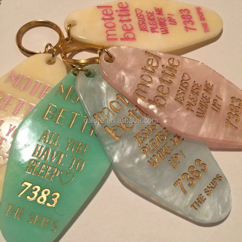 GKT409 custom design personalized plastic acrylic motel key tag