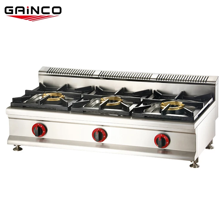 Stainless Steel China Commercial Kitchen Cooking 4 Burner Gas Stove/Professional Manufacturer Table Gas Stove Design