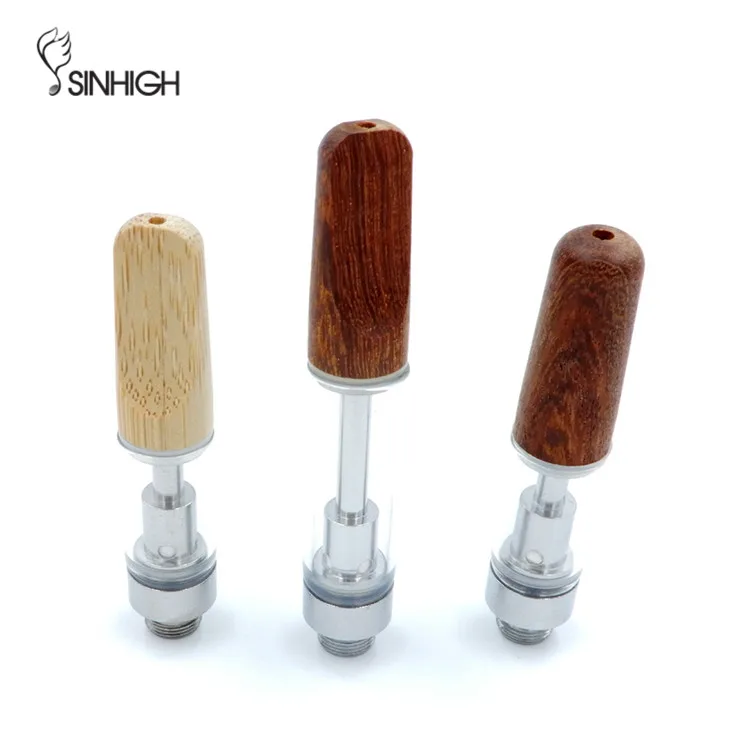 
2019 Vaporizer Wood Ceramic Coil Vape Cartridge 0.5ml 510 Atomizer From Sinhigh 