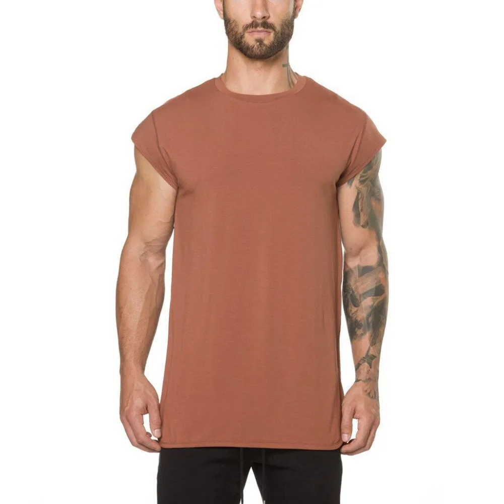 o-neck custom logo printed 95 cotton 5 spandex rounded hem mens fitness t shirt in bulk