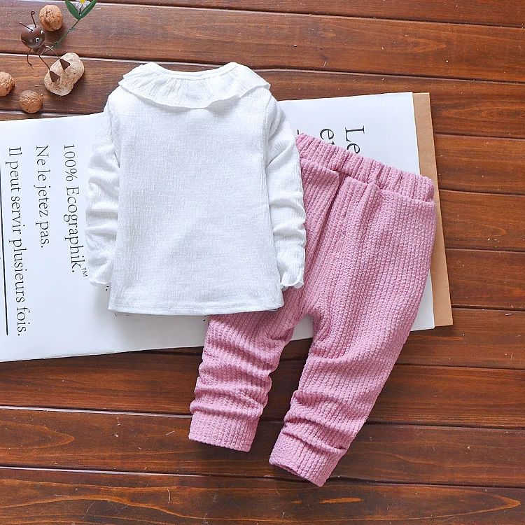 Hao Baby Autumn Girls Toddler Clothes Sets Three-Piece Set Infant  Korean Version Cotton Suit
