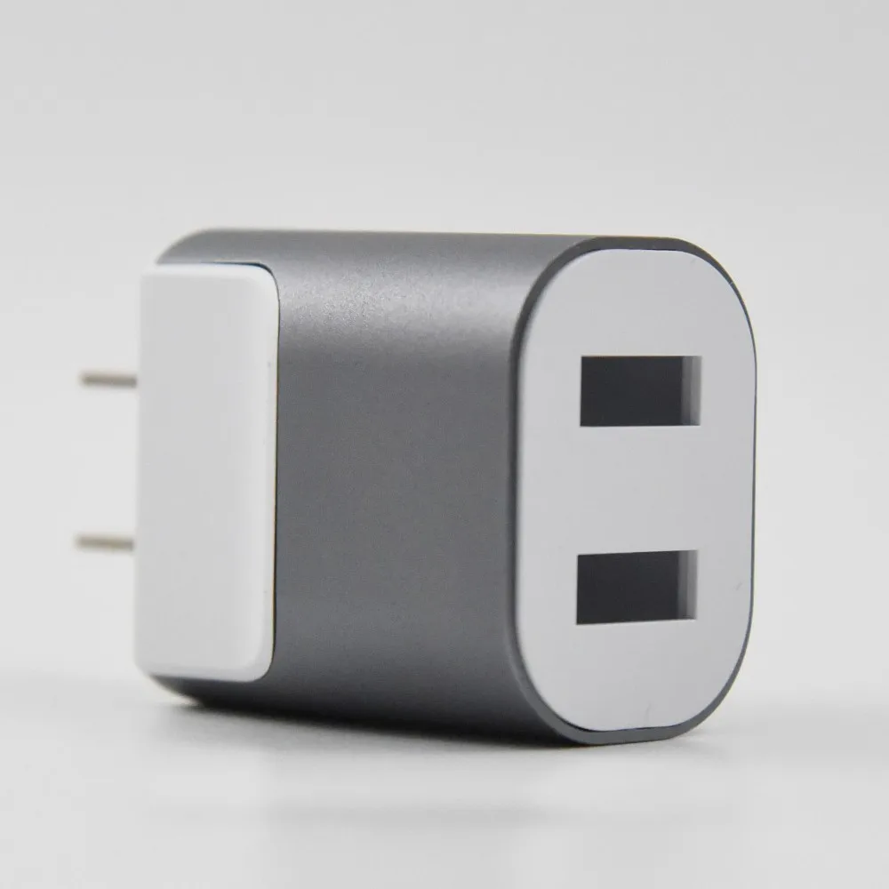 
2019 trending Consumer electronics 2.1A aluminum dual port usb wall plug travel charger 