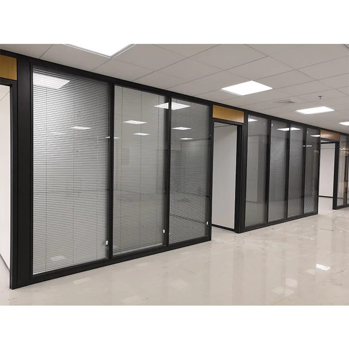 Деревянная перегородка из стекла с жалюзи, высокое качество, Прямая Заводская цена, перегородка для стен, современный дизайн, перегородка для комнаты из алюминия
