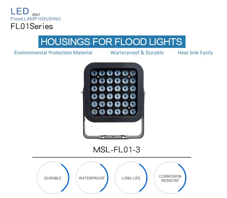 IP67 Aluminium die casting Factory direct sell garden led flood light housing cheap