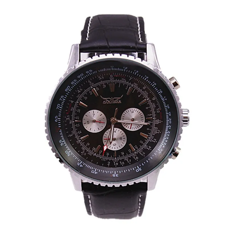 Jaragar Brand Original Luxury Watch Men Business Genuine Leather Week Month Mechanical Clock Automatic Men Wrist Watch