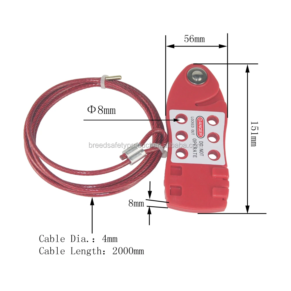 Adjustable Cable Lock Steel Cable Locking Device BREED Manufacture