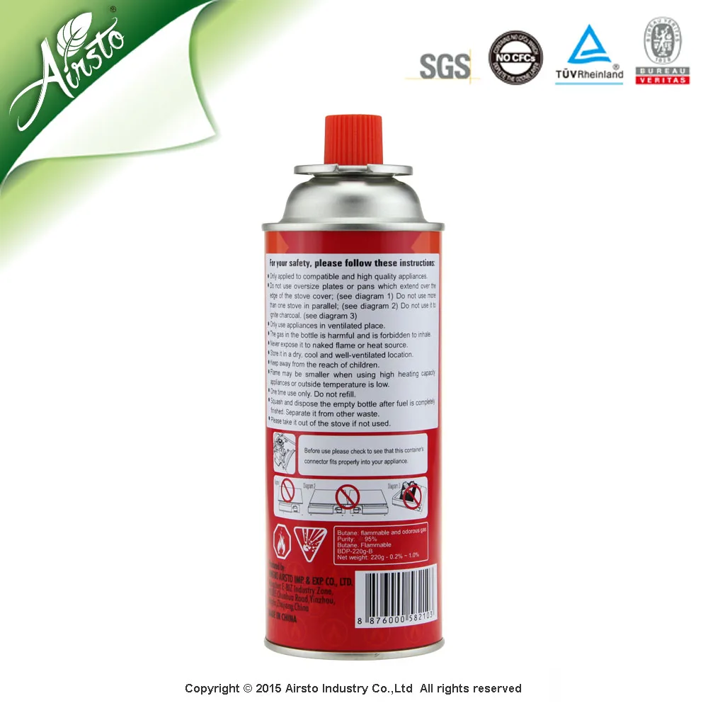 
Wholesale Portable Pure 220g Butane Gas Cartridge 