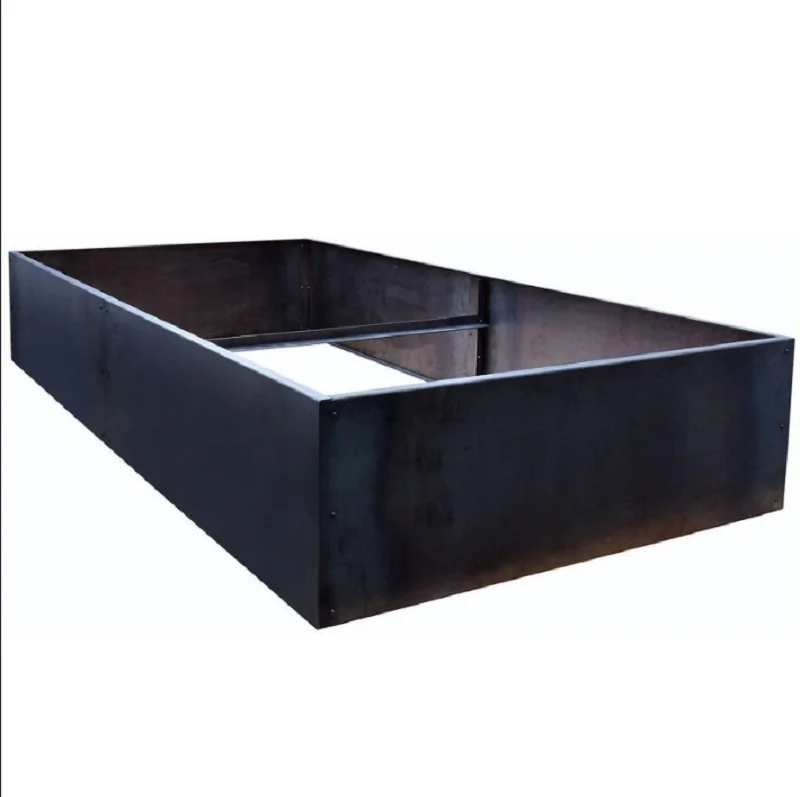 Rectangular CORTEN steel raised garden beds
