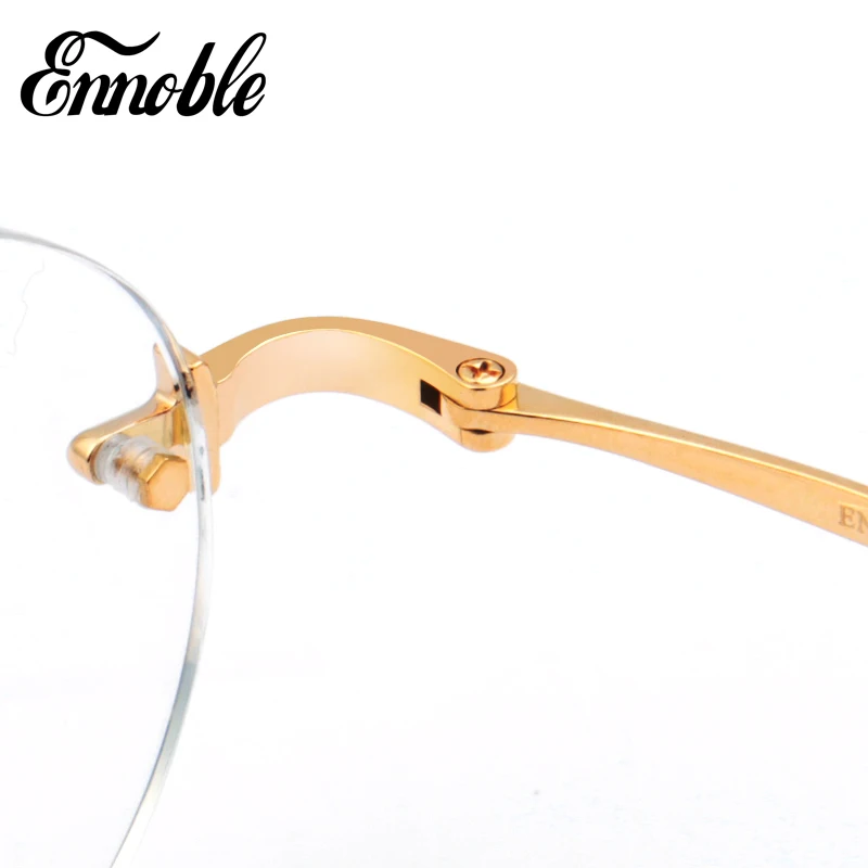 Custom 18K Gold Round Glasses Frame Unisex Business Casual Eyewear Frames EH009