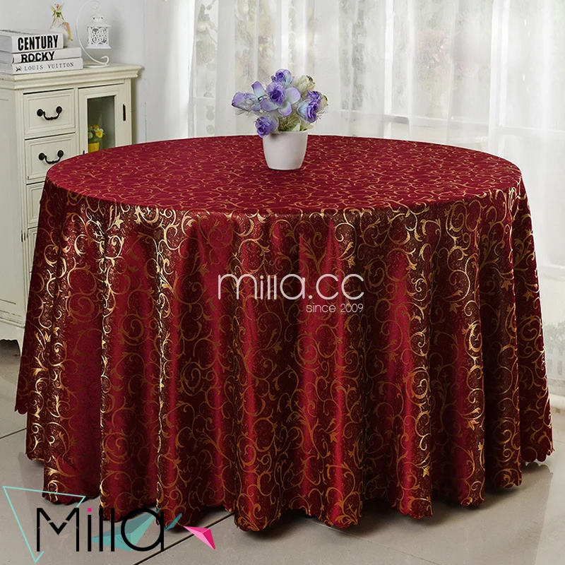 Red damask table cover Christmas table cloth