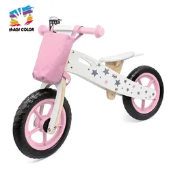 Высококачественные дошкольные розовые деревянные велосипеды для обучения балансу W16C194B