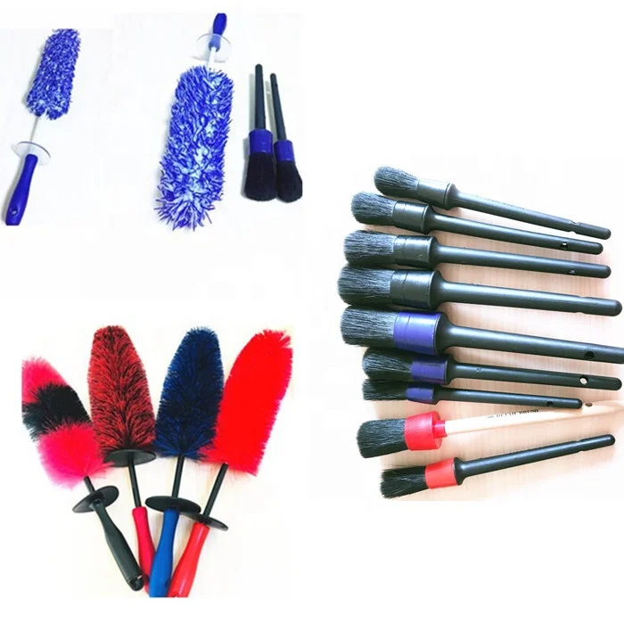 auto vehicle wheel woolies tyre rim cleaner wool brush set car tire detailing brush