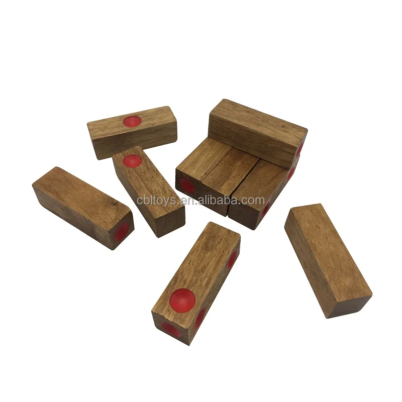 3D wood domino cube dice puzzle
