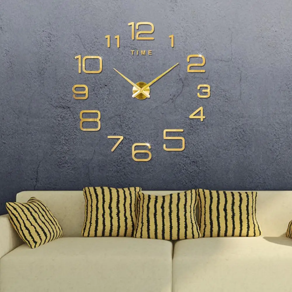 Home decoration large digital  Modern design clock ,big decorative sticker wall clocks wall watches unique gift wall clock