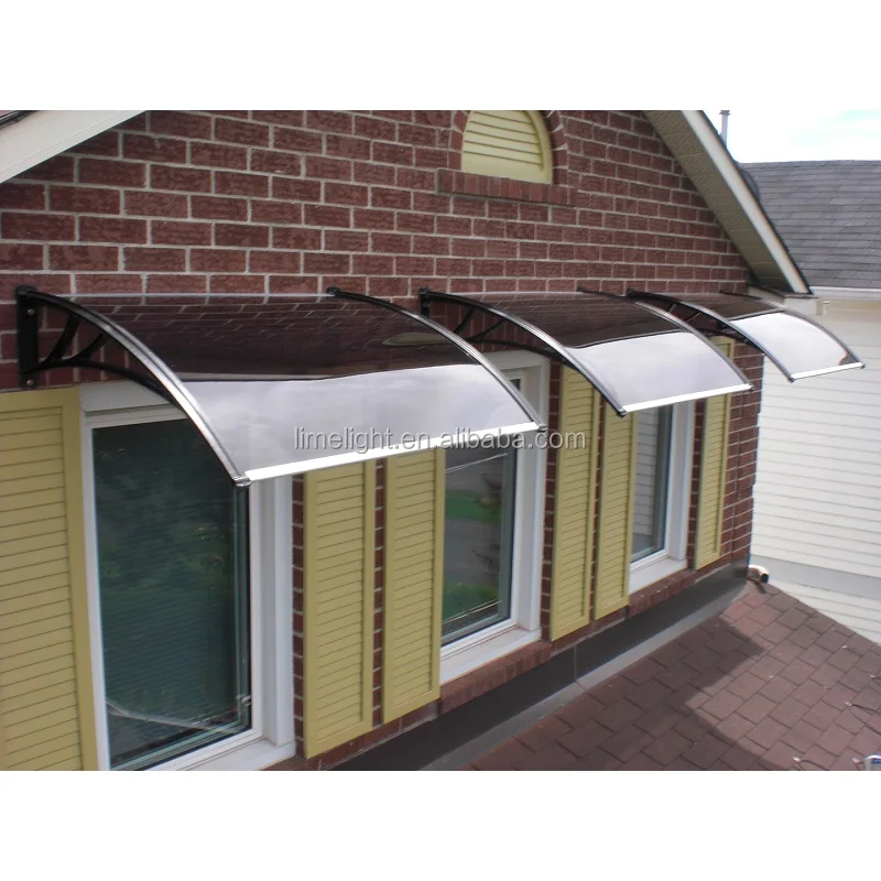 LIMELIGHT bronze panel and black bracket polycarbonate(PC) awning for window sun shade