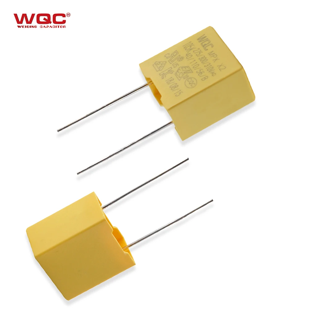 Бесплатный образец X2 1 мкФ 310 В металлизированный полиэфирный пленочный конденсатор размером 15 мм 1000 нФ 275 МКП предохранительный 105k Mpx колпачок