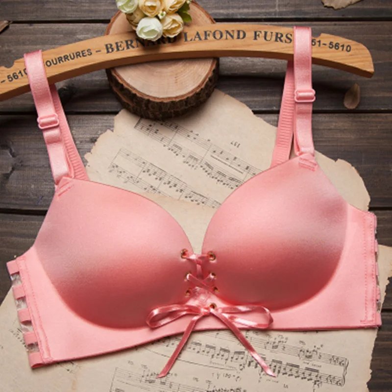 Wholesale Sexy Lingeries one piece bra cup Padded Wireless Candy women Underwear Extreme push up Bra