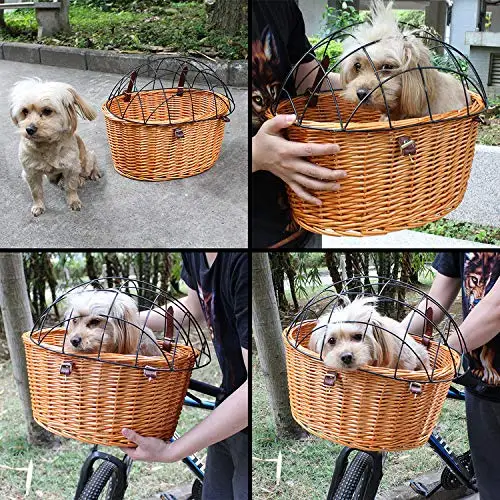 Luxury Resin Wicker Pet Bike Basket